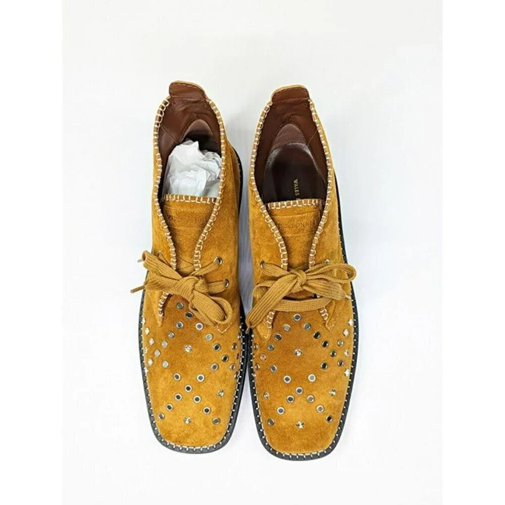 Wales Bonner Men's Studded Calf Suede Desert Studs Boots Size 43 (MSRP $1,050)